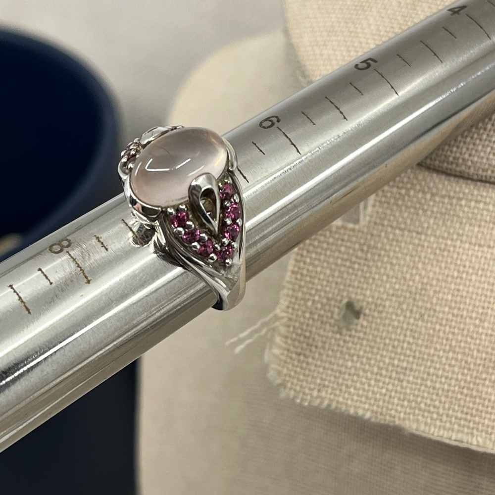 Vintage Sterling Silver Moonstone & Purple Gemstone Ring - Size 7 - Picture 15 of 17